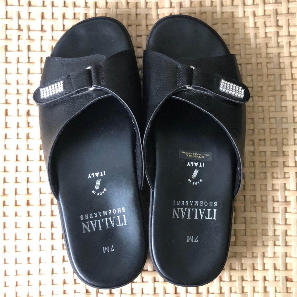 Black sandals, size 7, Italian shoemakers .